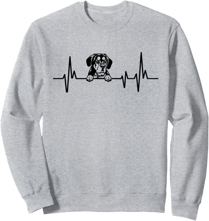 Heartbeat Herzschlag Design Grosser Schweizer Sennenhund Sweatshirt