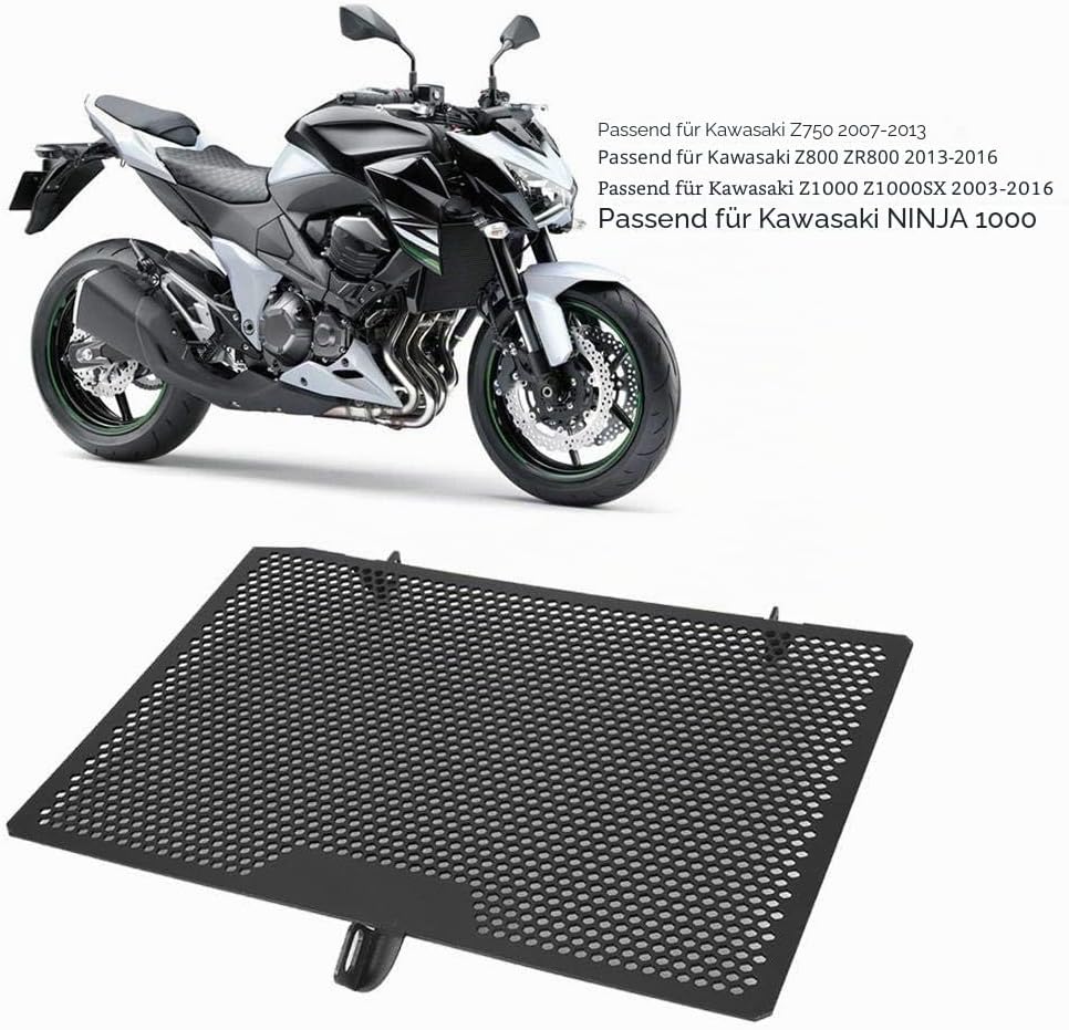 Kühlerschutz, Motorrad Kühlergrill Abdeckung Schutz Passend für Kawasaki Z750 Z800 Z1000