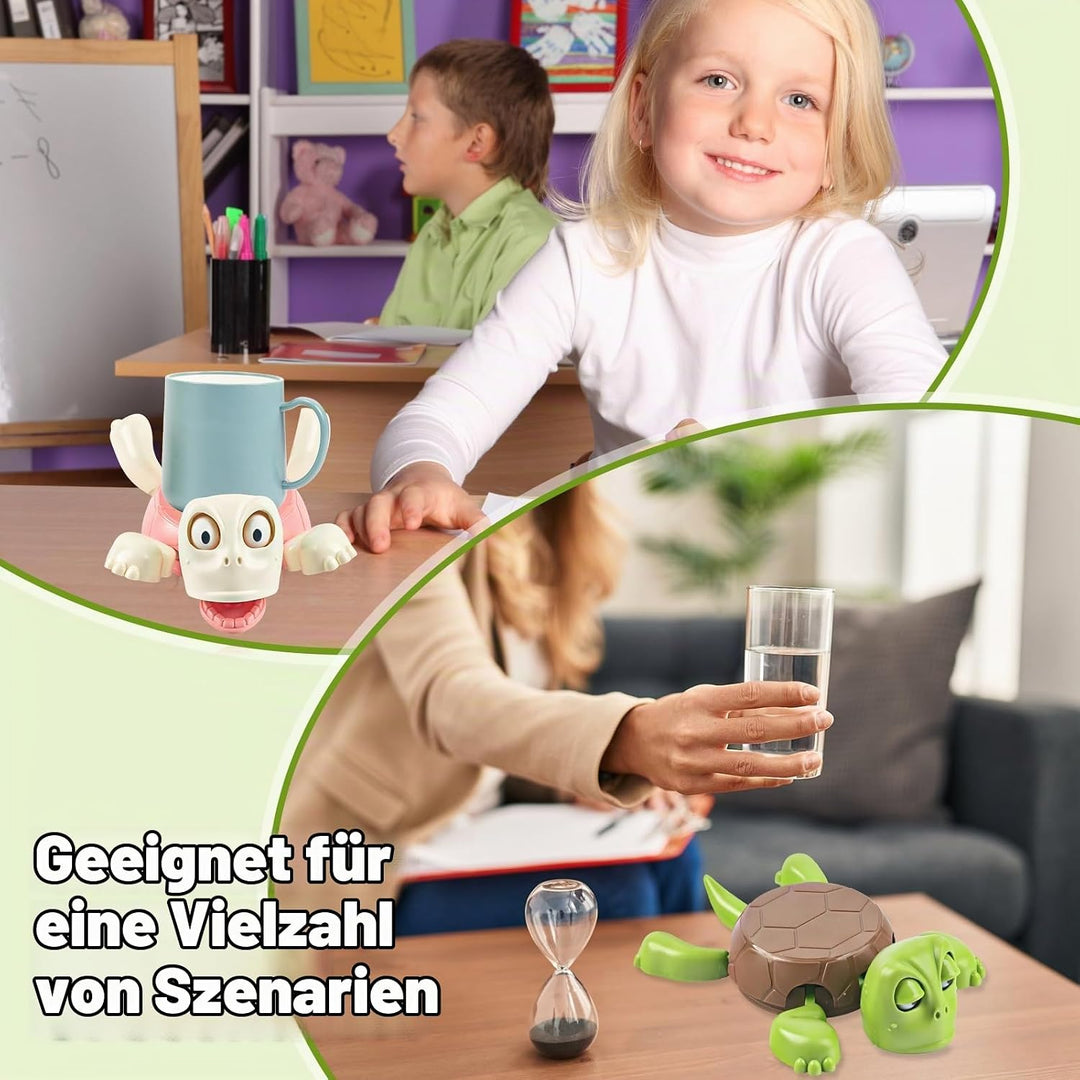 2 Stück Turtle Coaster, 3D-Gedruckter Schildkröten-Untersetzer,lustigem Gesicht Schildkröte Coasters
