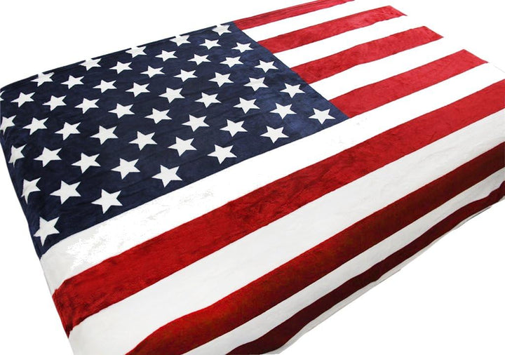 JINTN Premium Flanell Kuscheldecke Super Soft Wendedecke Wohndecke mit Amerikanische Flagge Muster D