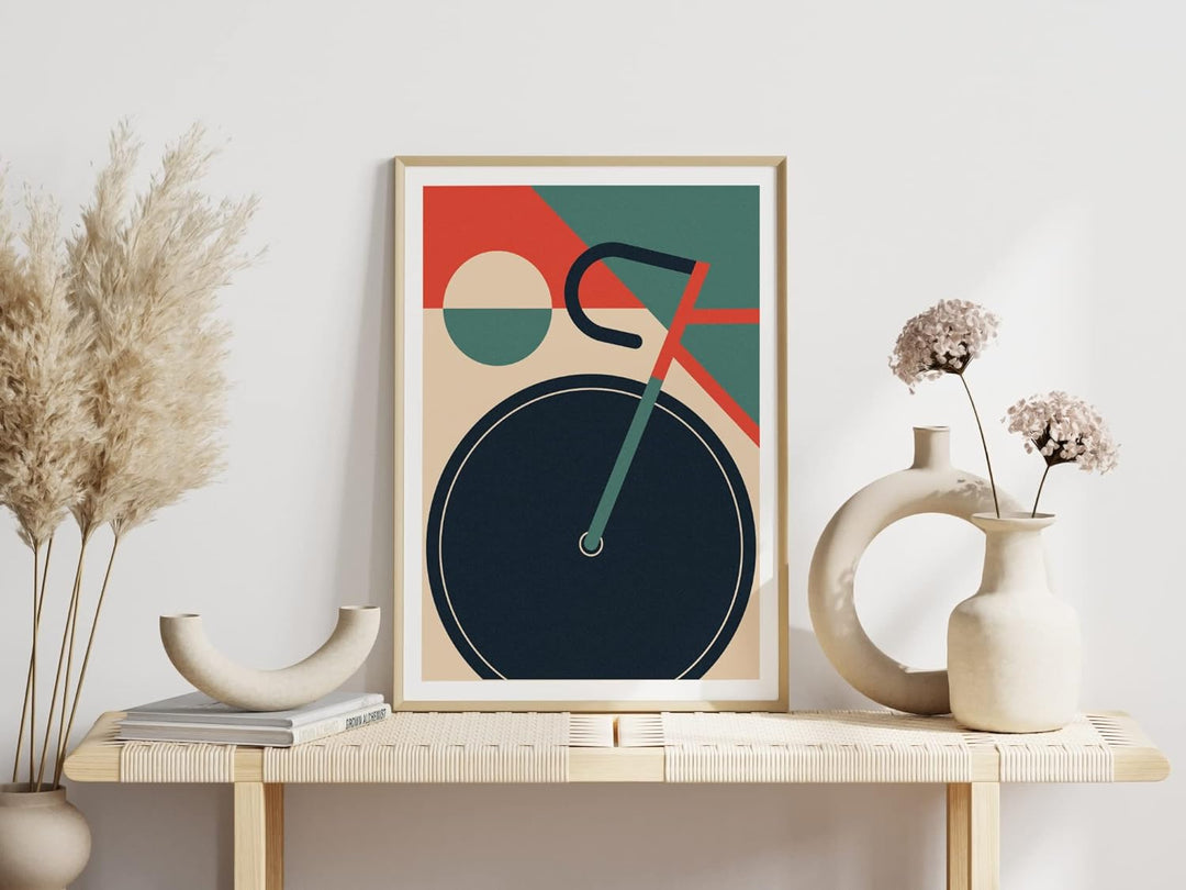 Generisch Fahrrad Bauhaus Poster | Vintage Mid-Century Stil A2 (59,4x42 cm)