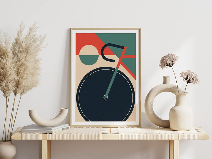 Generisch Fahrrad Bauhaus Poster | Vintage Mid-Century Stil A2 (59,4x42 cm)