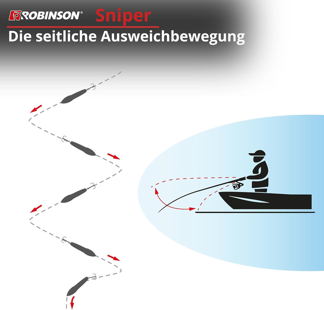 Robinson Angelköder für grosse Raubfische - Jerkbait Wobbler, Spinning und Trolling geeignet, DREI T