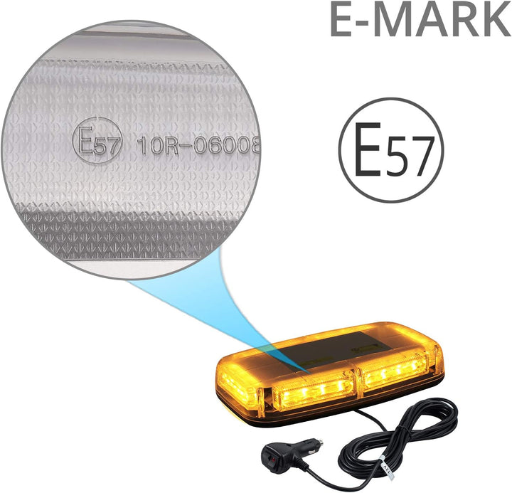 PROZOR Auto Rundumleuchte 24 LED 12V/ 24V Wasserdicht Warnleuchte mit Doppelschalter 5m Zigarettenan