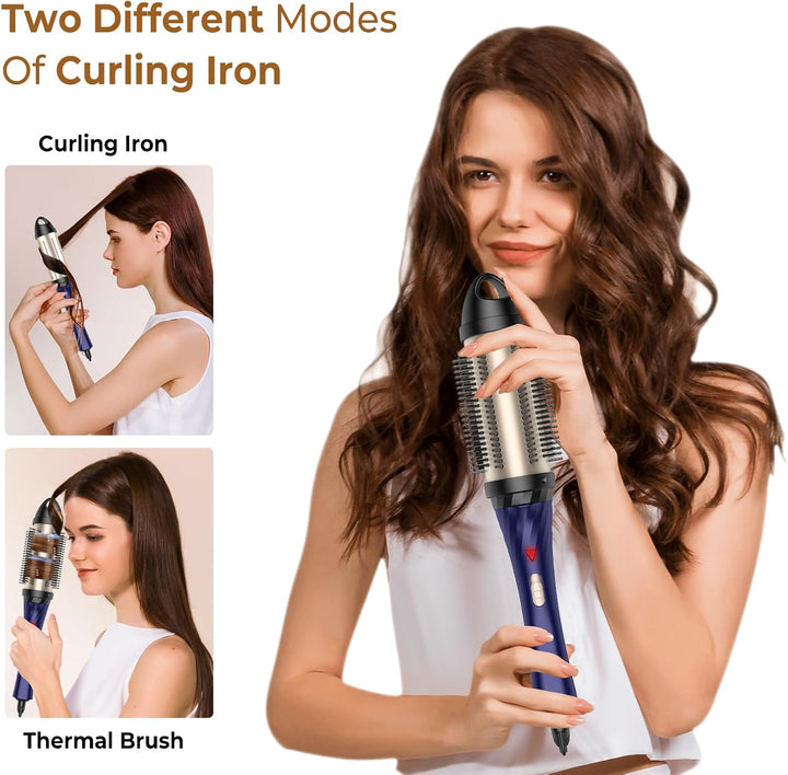 Thermal Brush 45mm, 3 IN 1 Lockenbürste Wärmebürste, Keramik-Turmalin Hot Brush Rundbürste，Heisse Bü