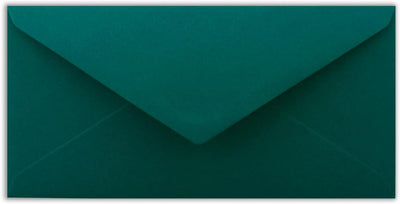 150 Brief-Umschläge Petrol DIN Lang - 110 x 220 mm (11 x 22 cm) - Nassklebung ohne Fenster - Ideal f