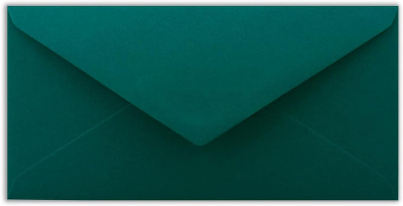 150 Brief-Umschläge Petrol DIN Lang - 110 x 220 mm (11 x 22 cm) - Nassklebung ohne Fenster - Ideal f