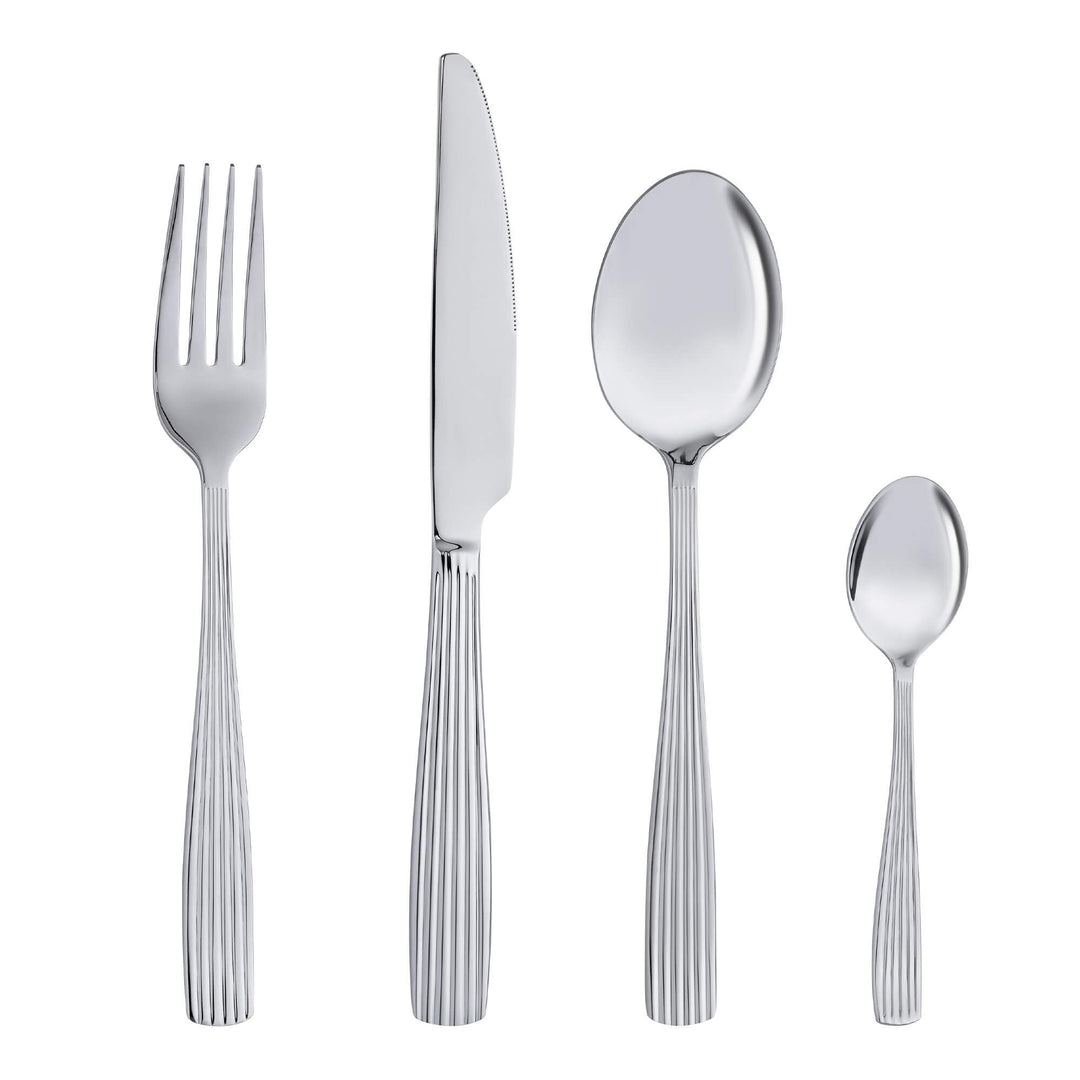 GRÄWE Besteckset Lino 24-teilig aus Edelstahl für 6 Personen, Spülmaschinengeeignet, Modernes Tafelb