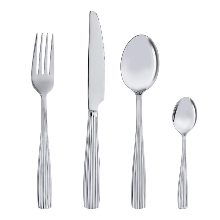 GRÄWE Besteckset Lino 24-teilig aus Edelstahl für 6 Personen, Spülmaschinengeeignet, Modernes Tafelb