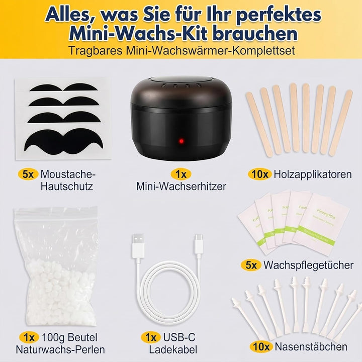 Nasenhaarentferner Wachs Set, Nasenhaar Wachs Waxing Set, Nasenwachs Haarentfernung Set für Männer u