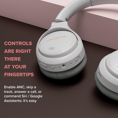 CREATIVE Zen Hybrid Wireless Over-Ear-Kopfhörer mit hybrider Active Noise Cancellation, Ambient Modu
