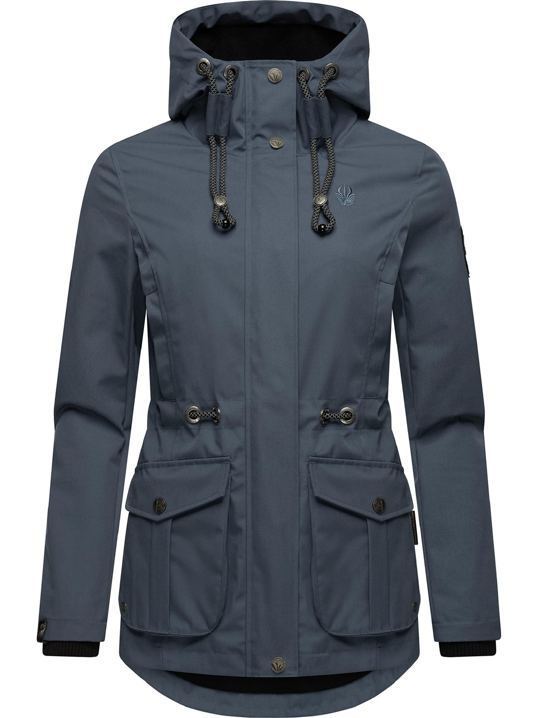 MARIKOO Damen leichter Übergangsparka mit Kapuze Babetaa Prc XS Blau, XS Blau