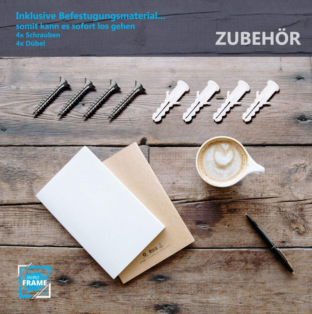 INMO Alu-Klapprahmen DIN A1 2 Stück mit Aluminium Profil ohne Glas - Klappbarer Bilderrahmen Silber