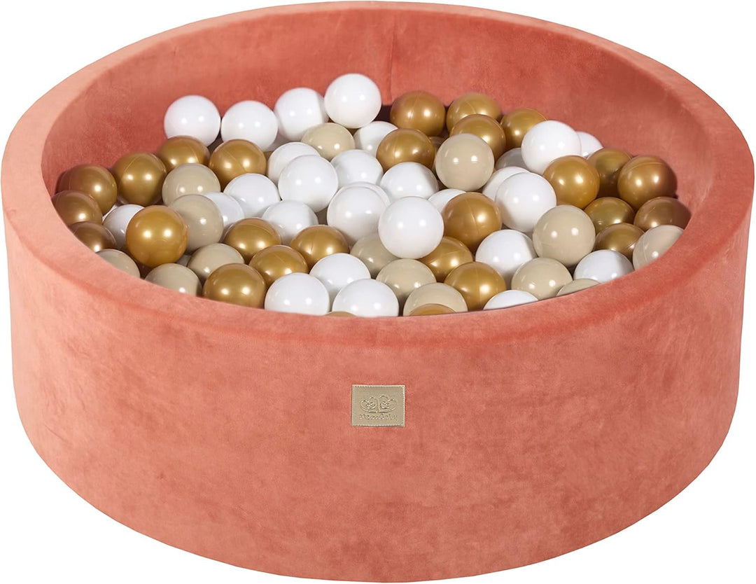 MEOWBABY Bällebad Velvet 90X30cm/200 Bälle ∅ 7Cm Rund Bällepool Für Kinder Spielbad, Ball Pit Kinder