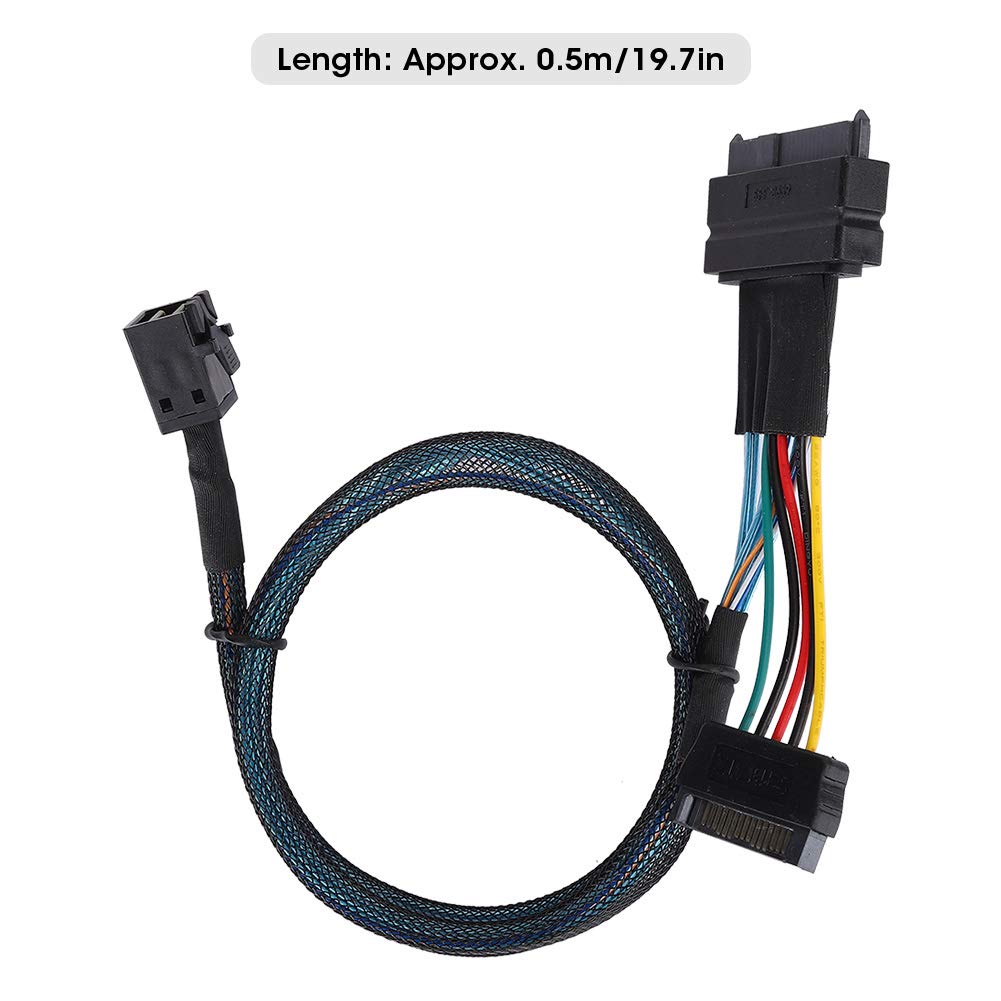 SAS-Kabel SFF8643 zu SFF8639 15P Power Line 12 GB/s SAS HD 4i-Stecker (SFF-8643) zu U.2-Stecker (SFF