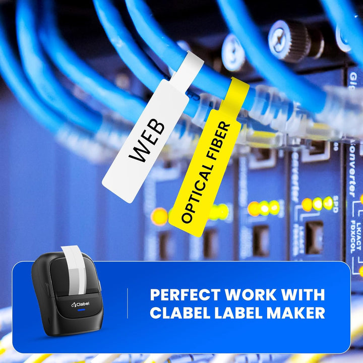 CLABEL 6 Rollen 25x78mm Thermo Weiss Etikettenband für Etikettendrucker Selbstklebend Klebeetiketten