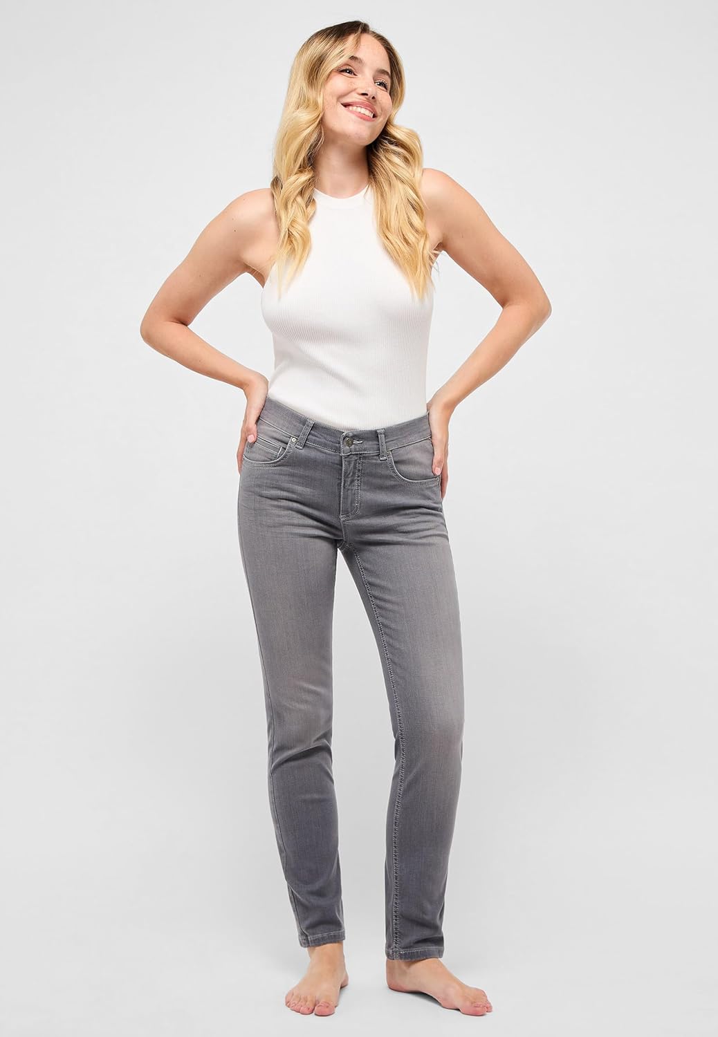 ANGELS Damen Jeans Hose Cici Stretchdenim Darkblue 36W / 30L Denim, 36W / 30L Denim