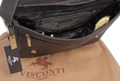 VISCONTI - Leder - Umhängetasche A4 / 15-Zoll-Laptoptasche - TEXAS - (18516) L Öl Braun, L Öl Braun