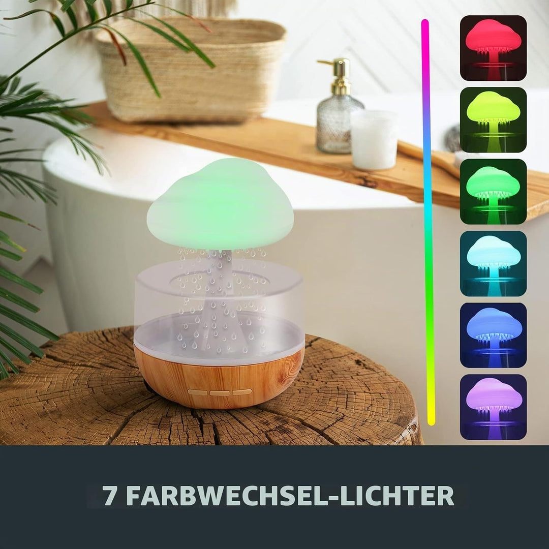 Weljoy Zen Regenwolken-Nachtlicht, Aromatherapie, ätherisches Öl, Diffusor, Mikro-Luftbefeuchter, Sc