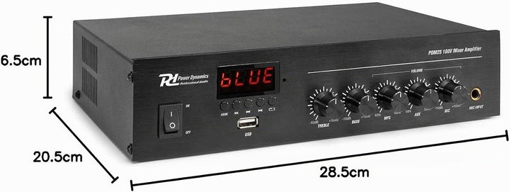 Power Dynamics PDM25-100 Volt Verstärker mit Bluetooth und Radiofunktion 25 Watt, 100V Radio-Verstär