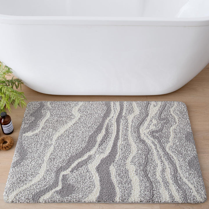 DEXI Badezimmerteppich 50 x 80 cm, Badvorleger rutschfest waschbar, Badematte Mikrofaser Saugfähig,