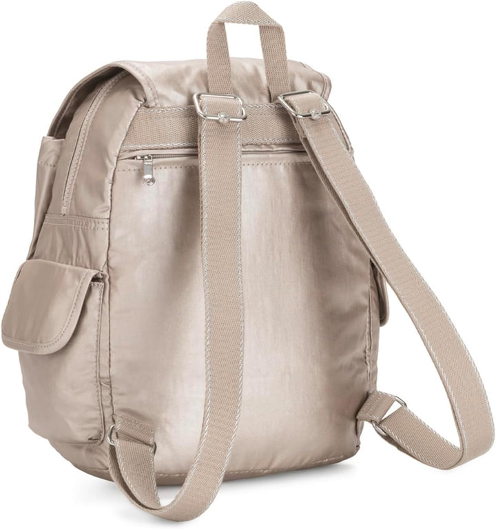 Kipling Damen City Pack Rucksack, Silber (Metallic Glow), 27x33.5x19 cm (B x H T) EU Einheitsgrösse