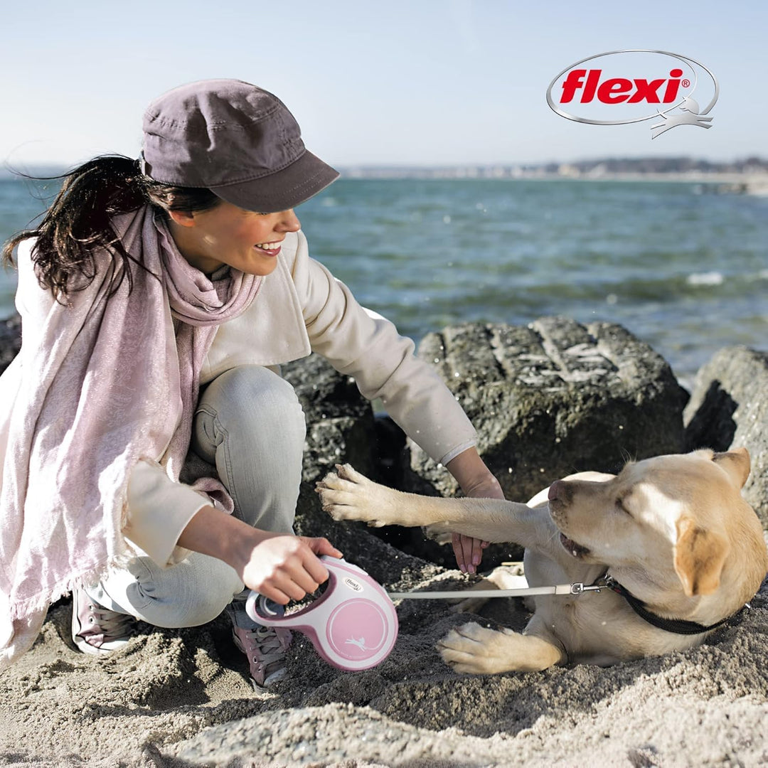 FLEXI New Comfort einziehbare Hundeleine (Band), ergonomisch, robust und verhedderungsfrei, für Hund