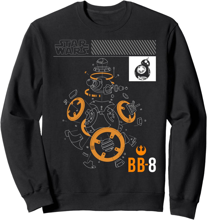 Star Wars Last Jedi BB-8 Expanded Schematic Sweatshirt