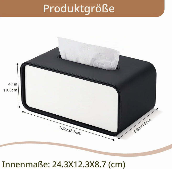 GORESE Taschentuchbox,Leder Rechteckige Kosmetiktücherbox Papiertaschentuchhalter Taschentuchspender