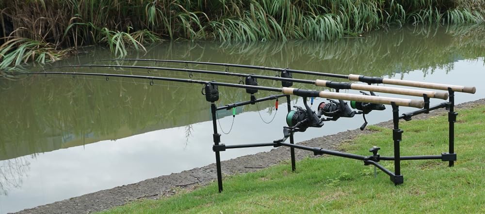 Hirisi Tackle Bissanzeiger zum Karpfenangeln und 3 Swinger in Reissverschlusstasche, Rot, Blau, Grün