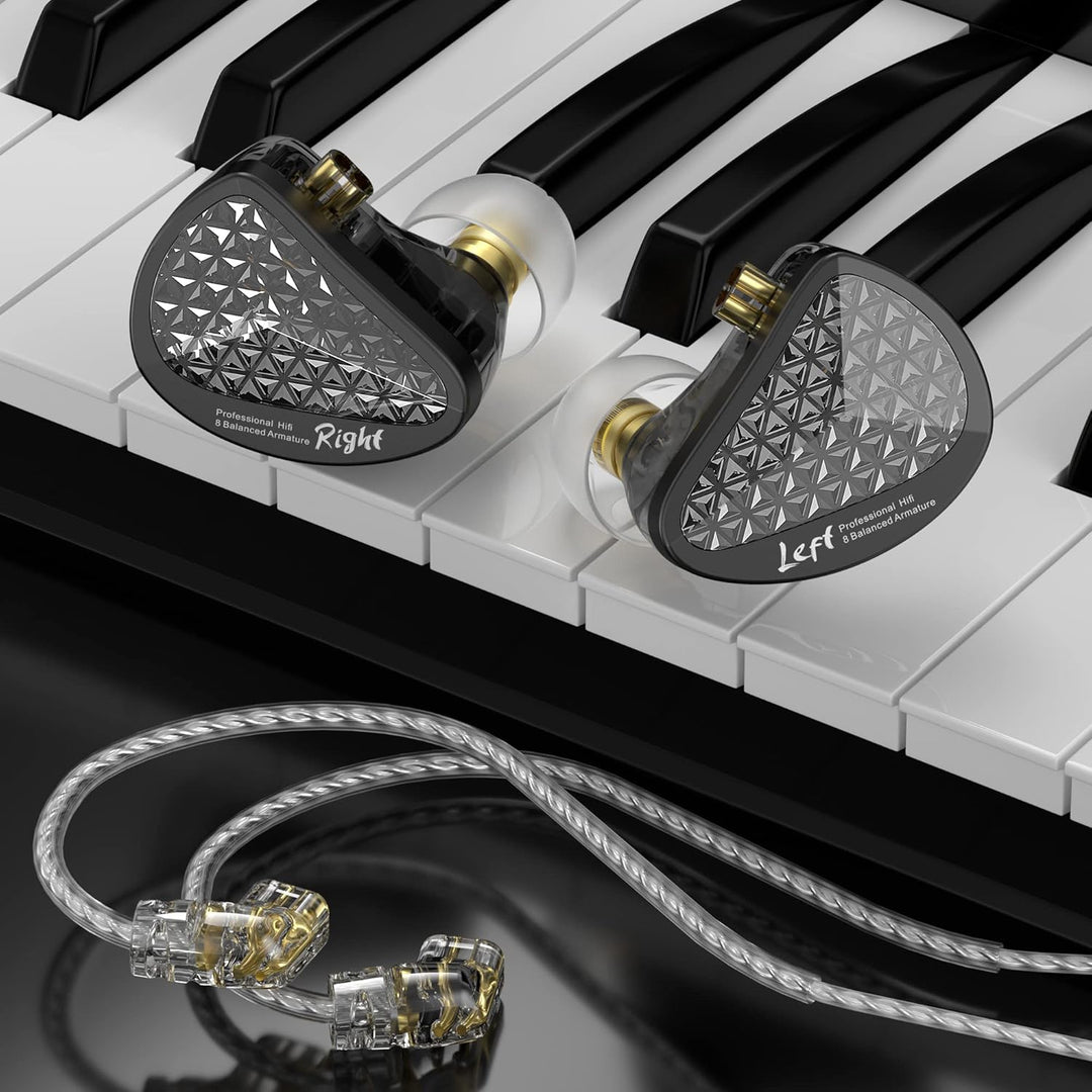 Yinyoo KZ AS16 PRO In-Ear-Kopfhörer, 8 ausgewogene Armature Drivers Stage Studio HiFi IEM in Ear Mon