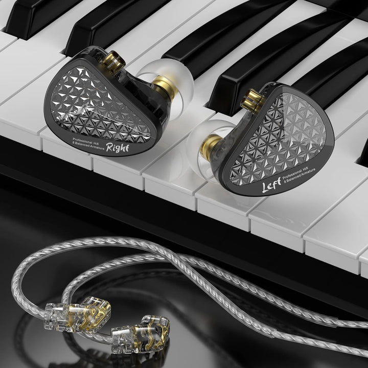 Yinyoo KZ AS16 PRO im Ohrhörer, 8 Balanced Armature Treiber Stage Studio HiFi IEM im Ohrmonitor, Ger