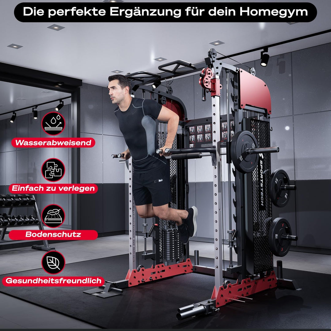 Sportstech BS100 Bodenschutzmatte Fitness Set für Zuhause, Sportmatte, Gymnastikmatte, Puzzlematte,