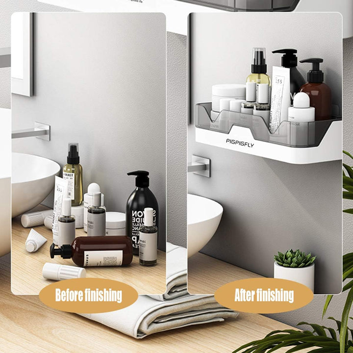 Duschregal Ohne Bohren,Badewannenablage aus Kunststoff,Moderner Badezimmer Regal,Duschregal zum Häng