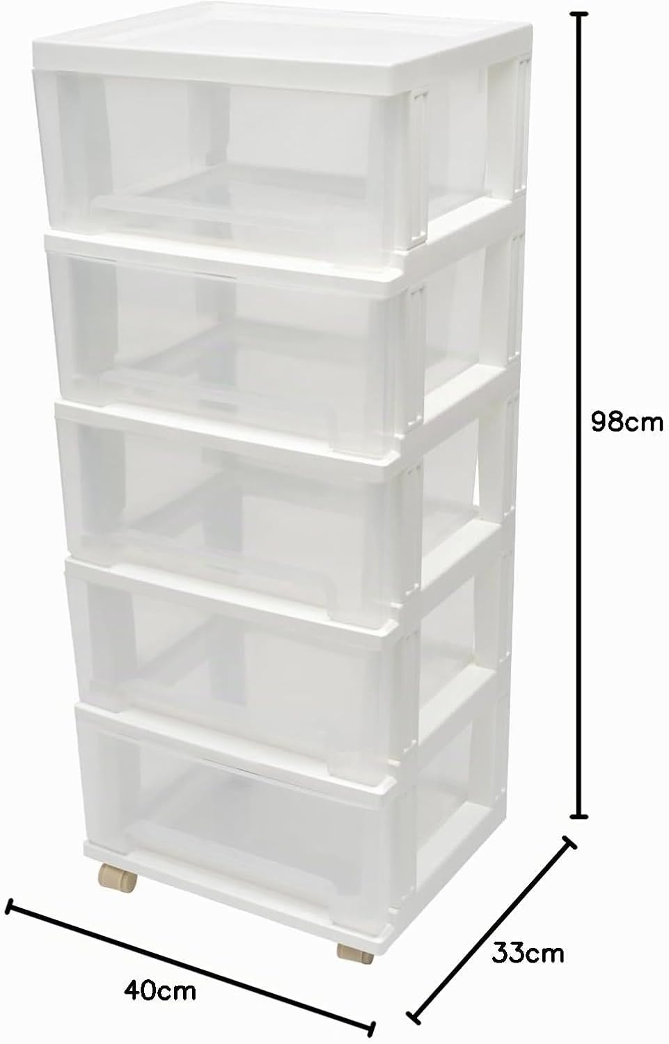 5-Schubladen-Organizer, Aufbewahrungsbox, Schubladenschrank mit 4 Rädern, Aufbewahrungsschubladen Sy