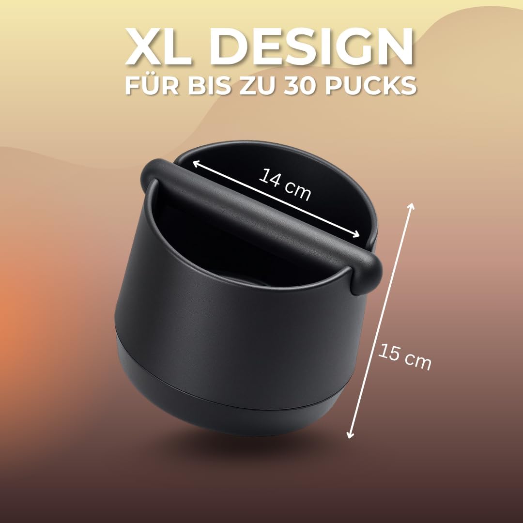 Barista Legends® Abklopfbehälter für Siebträger mattschwarz - Knock Box für Kaffeesatz mit spezielle