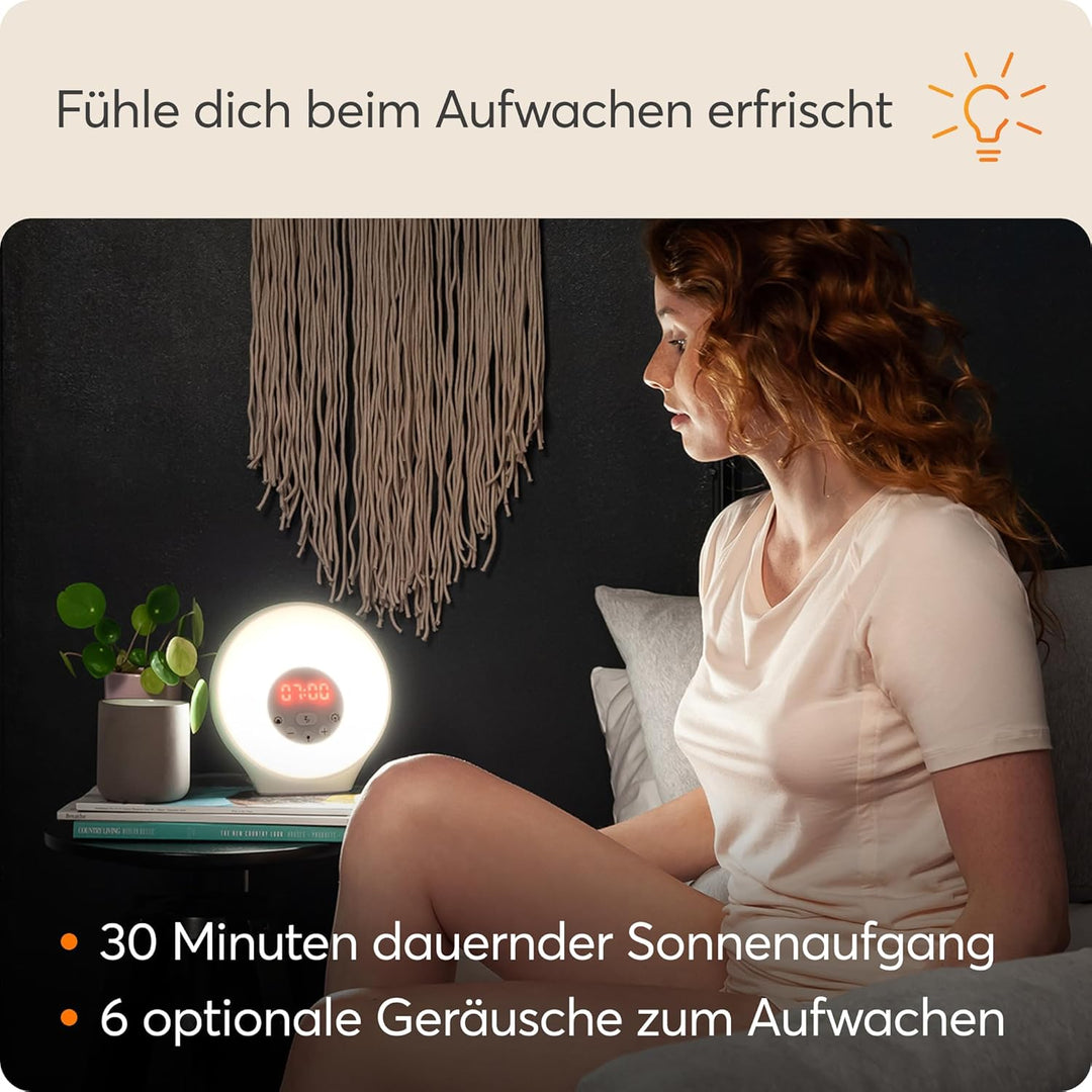 Lumie Sunrise Alarm - Sonnenaufgangs- und Sonnenuntergangseffekt, Wecker, Klänge und Stimmungslicht