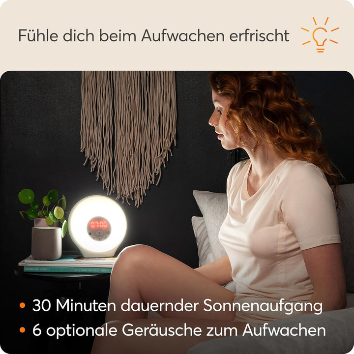 Lumie Sunrise Alarm - Sonnenaufgangs- und Sonnenuntergangseffekt, Wecker, Klänge und Stimmungslicht