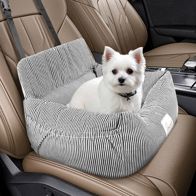 CALIYO Hunde Autositz, Sicherheitsgurt - Waschbarer Autositz Hund in Schwarz/Weiss für Kleine, Mittl