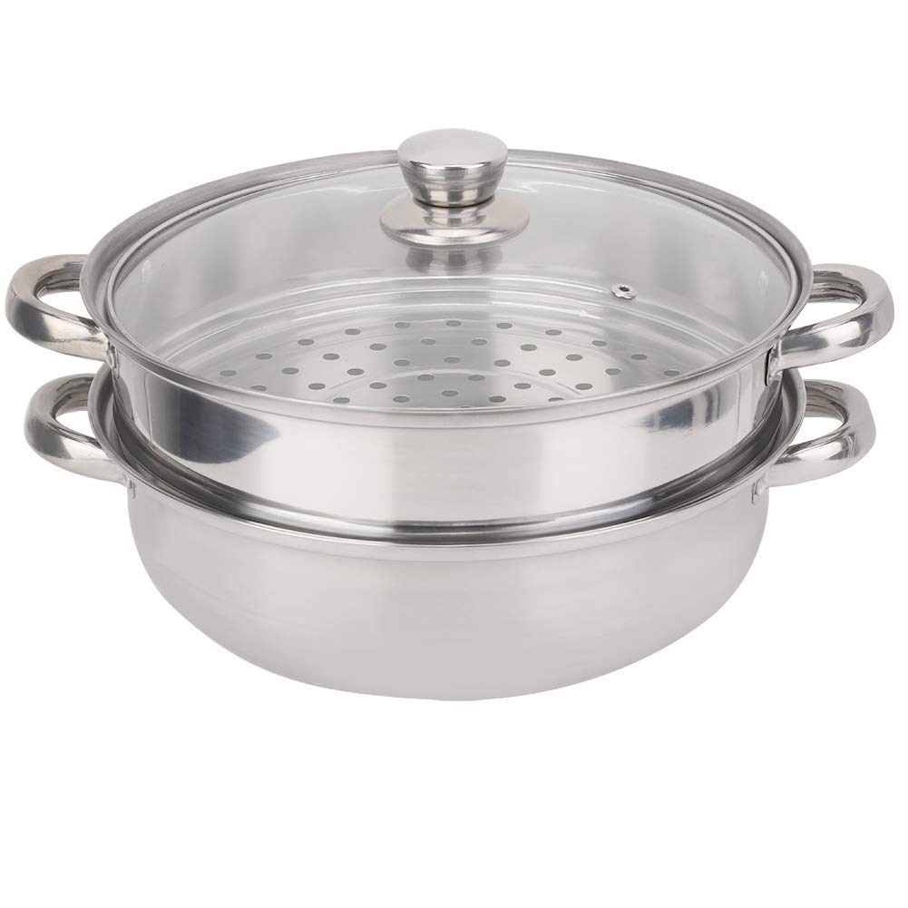 2-lagiges Dampfgarer-Kochtopf-Set aus Edelstahl, Dampfgarer Zum Kochen, Alltagspfanne, Dampfgarer-Pf
