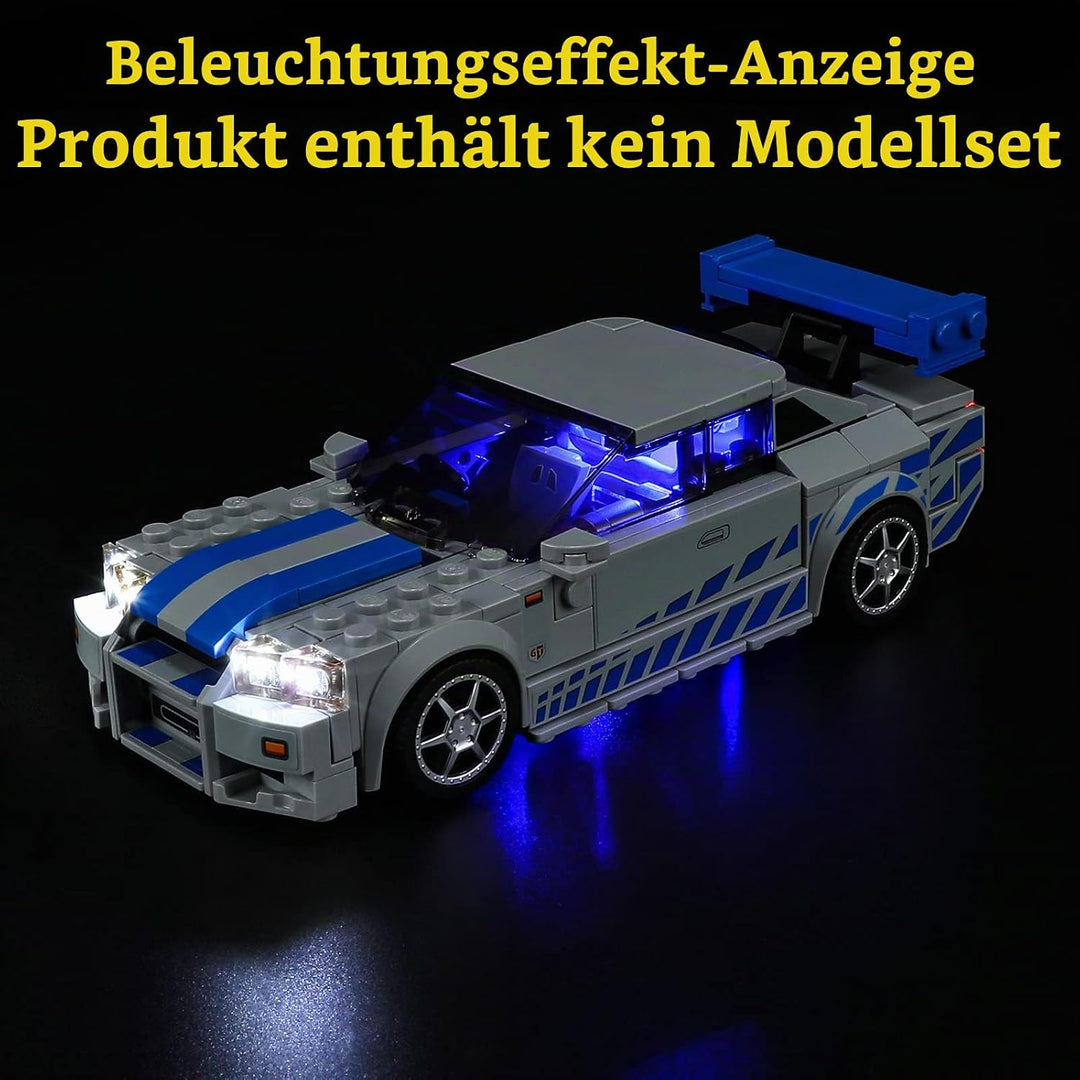 GEAMENT LED Licht-Set Kompatibel mit Lego 2 Fast 2 Furious – Nissan Skyline GT-R (R34) - Beleuchtung