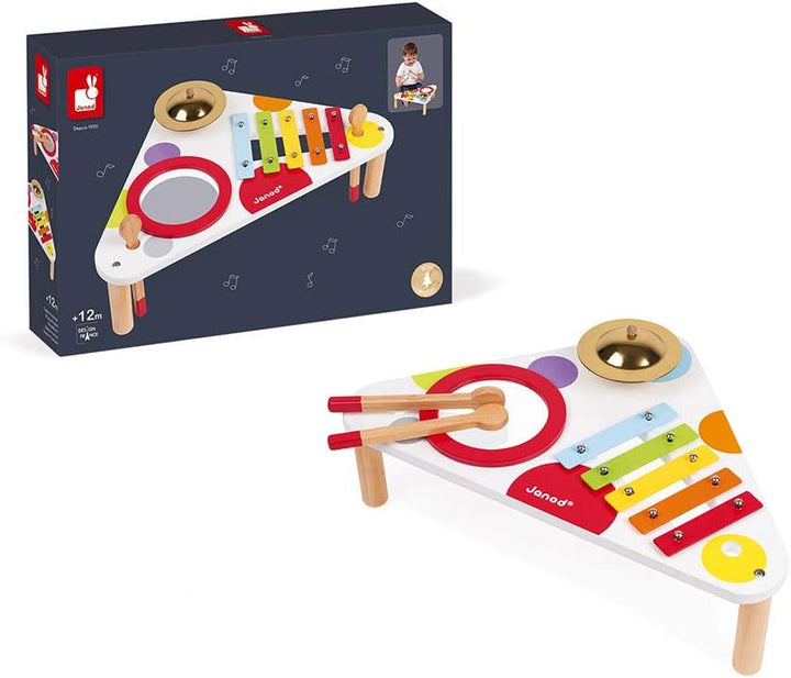 Janod - Confetti Holz-Musiktisch, Kinder-Musikinstrument, Spielzeugnachbildung und Spielzeug für mus
