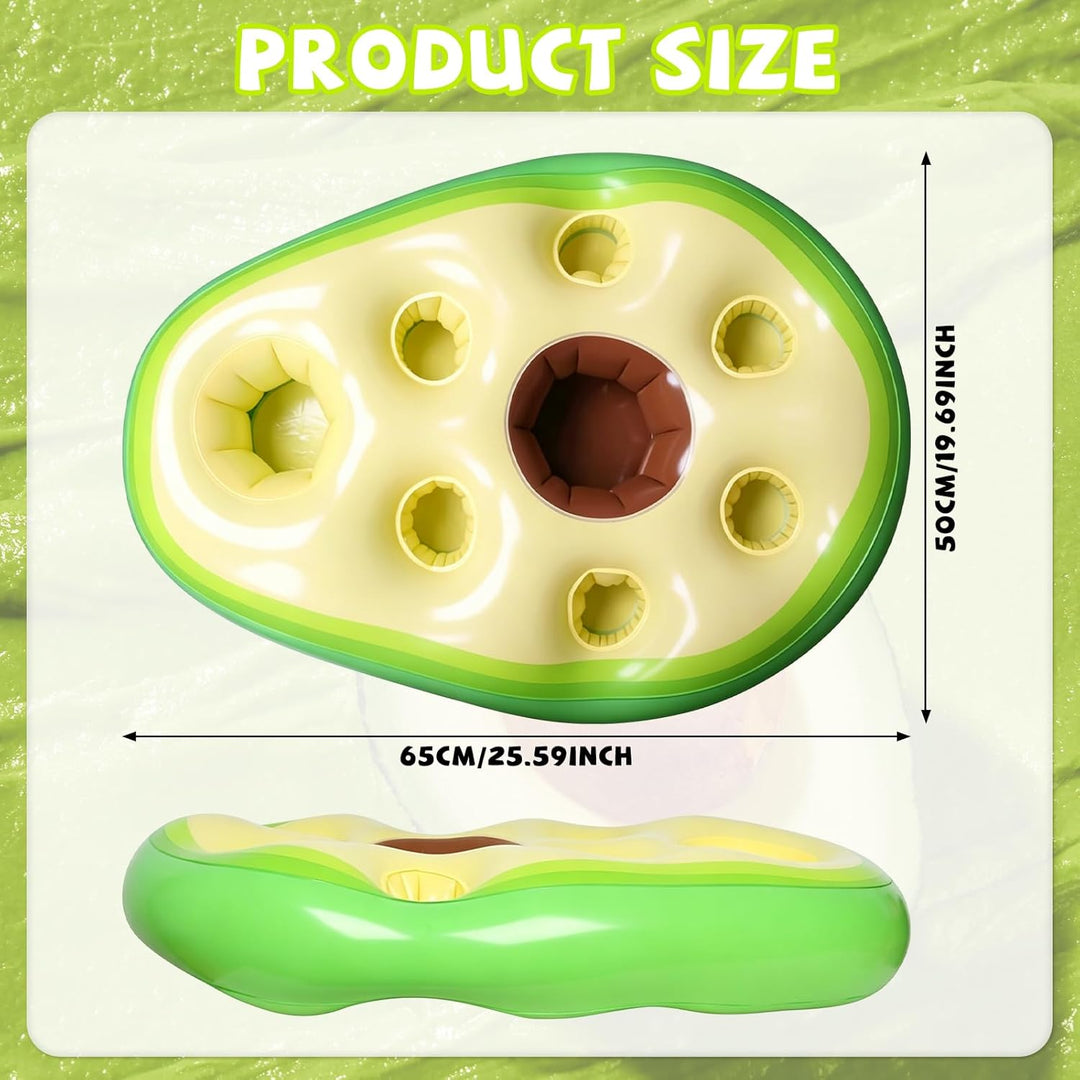 Pool Bar Aufblasbarer Getränkehalter, 2 in1 Avocadoform Getränke Snackhalter, 8 Löcher Grosse Kapazi