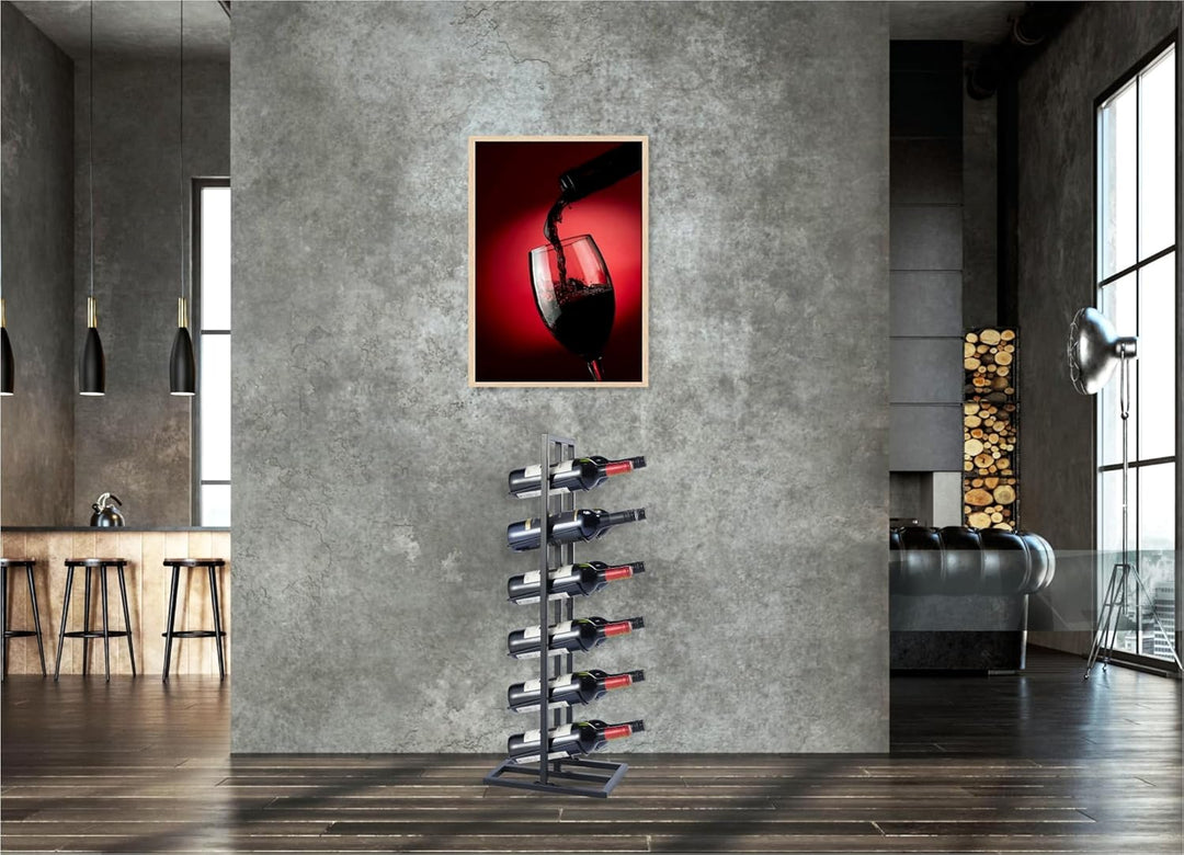 Weinregal für 12 Flaschen - Weinschrank - Weinflaschenhalter - Weinlagerung - Pulverbeschichteter St