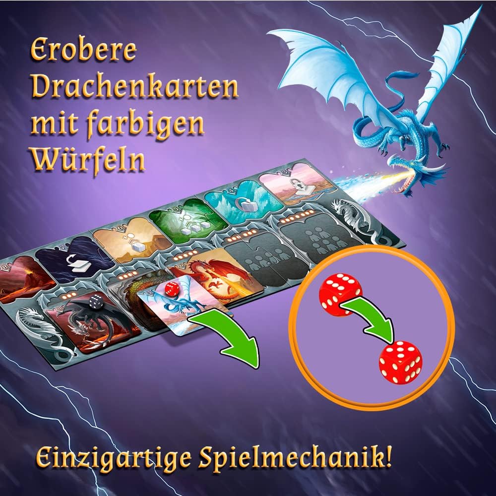 Trefl - The Book of Dragons - Das Buch der Drachen - Brettspiel, Drachenkarten, Würfel, einzigartige