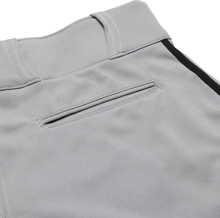 CHAMPRO Baseballhose für Erwachsene, dreifache Krone, offene Unterseite, paspeliert Grau / Schwarz X