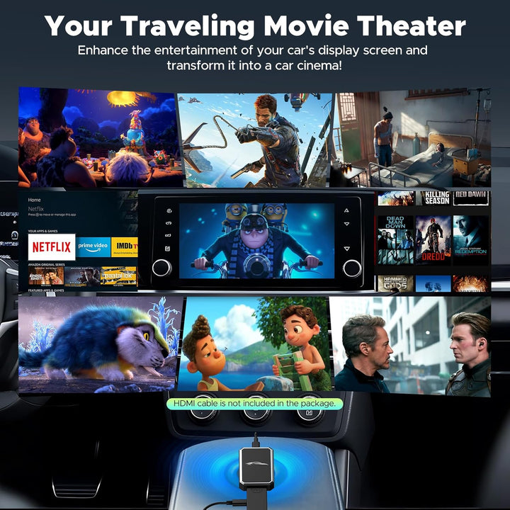 LAMTTO Car TV Mate mit Wireless CarPlay Adapter 2-in-1 HDM1 Multimedia Streaming Video für Fire TV S