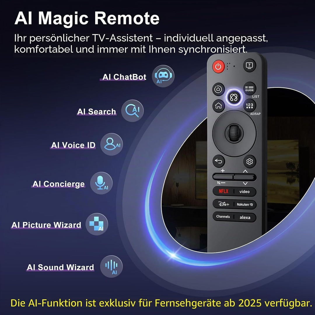 Magic Remote Fernbedienung für LG Smart TV Fernseher OLED EVO QNED 4K UHD NanoCell, für Original AN-