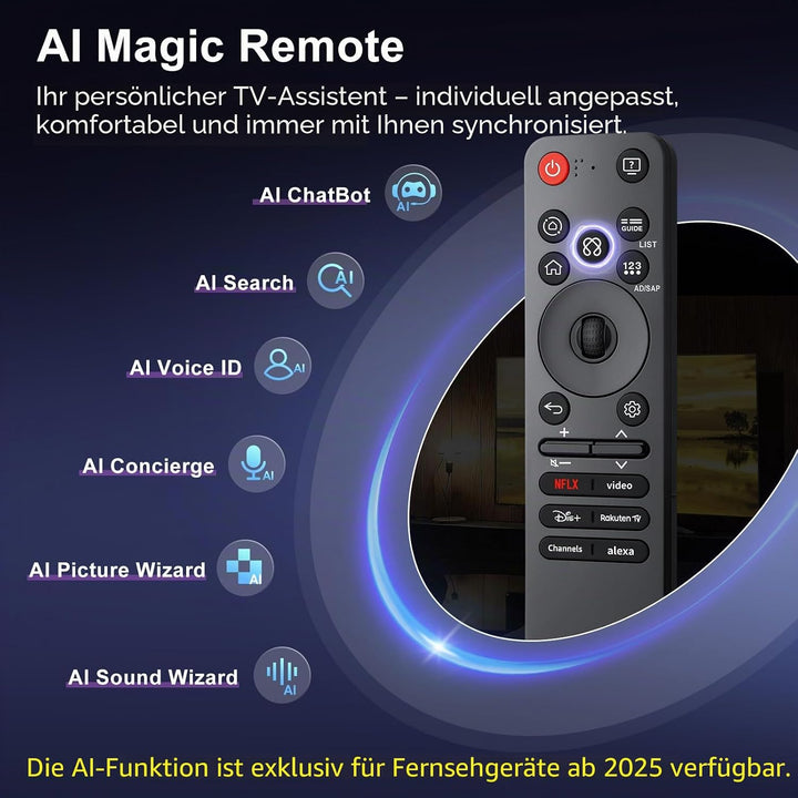 Magic Remote Fernbedienung für LG Smart TV Fernseher OLED EVO QNED 4K UHD NanoCell, für Original AN-