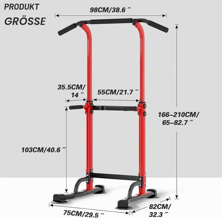 SogesHome Klimmzugstange Power Tower Übung Euipment für Zuhause Fitnessstudio Dip Station Höhenverst